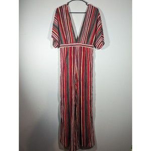 Windsor Multicolor Striped V Neck Jumpsuit Women Size S